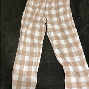 Old Navy Tan and White Checkered Pajama Pants
